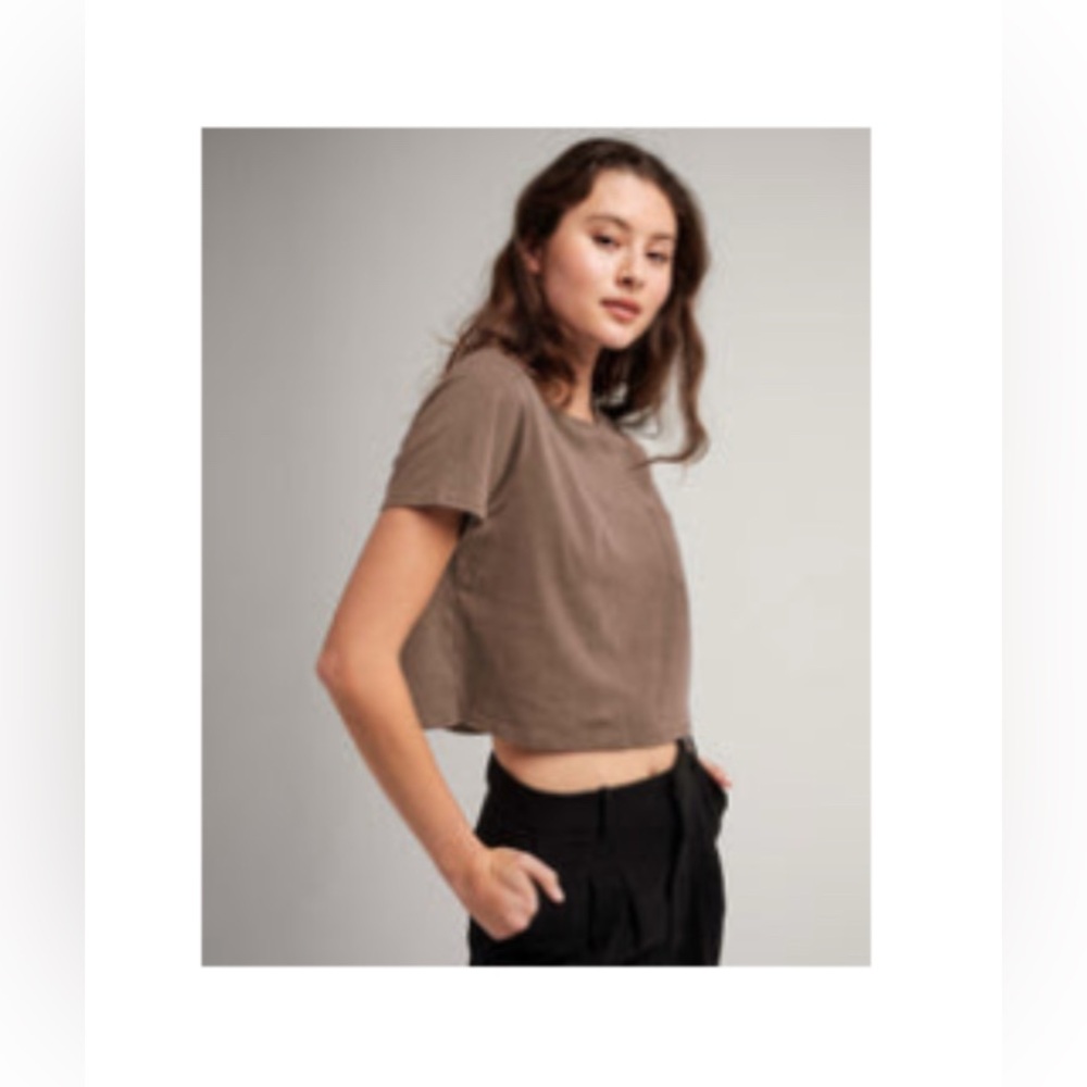 Richer Poorer Pima Boxy Crop T in LattE XS